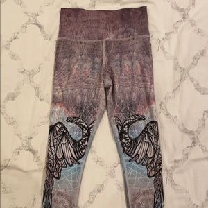 Tie dye yoga crop stretch pants leggings XS